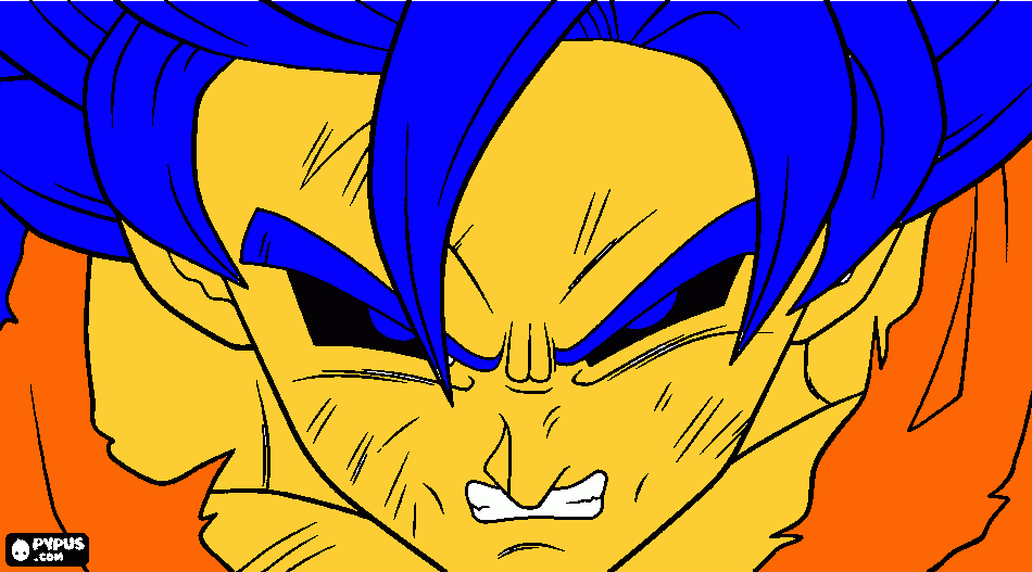 goku ssjssg 2 para colorear