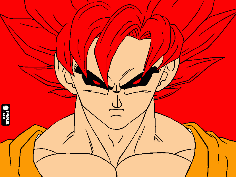 goku  super  dios para colorear