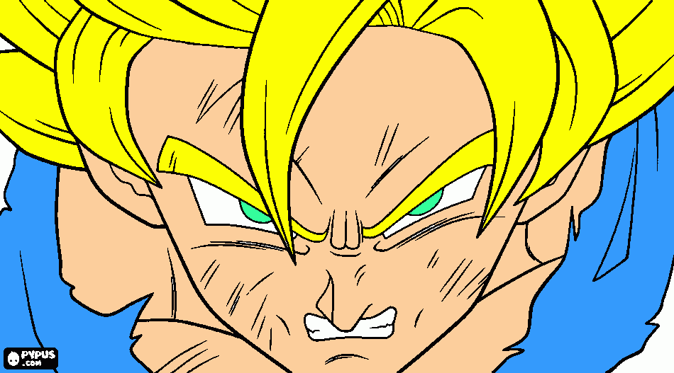 goku super saiyajin 2 para colorear