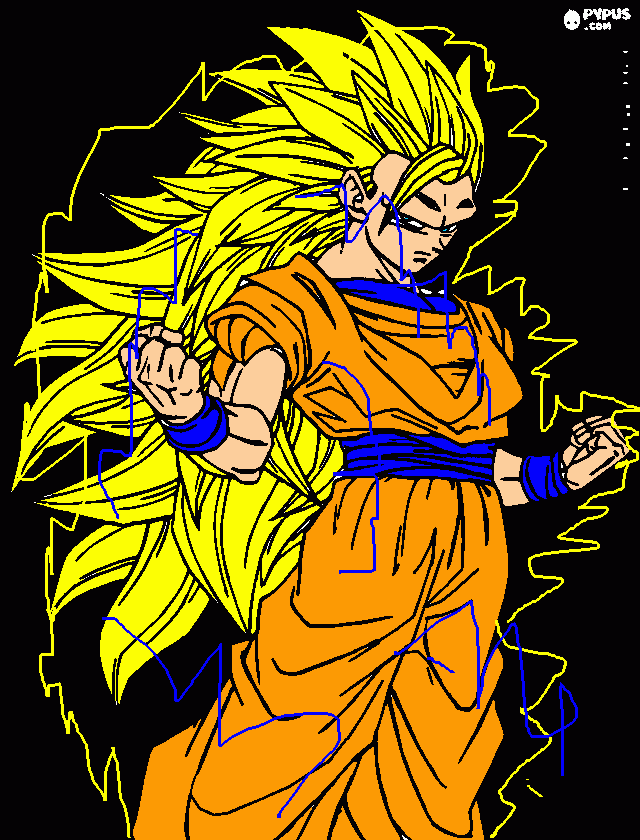 goku super saiyan 3 para colorear
