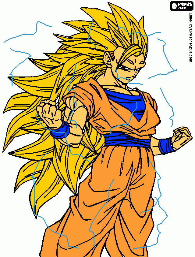 Goku, super saiyan fase 3 para colorear