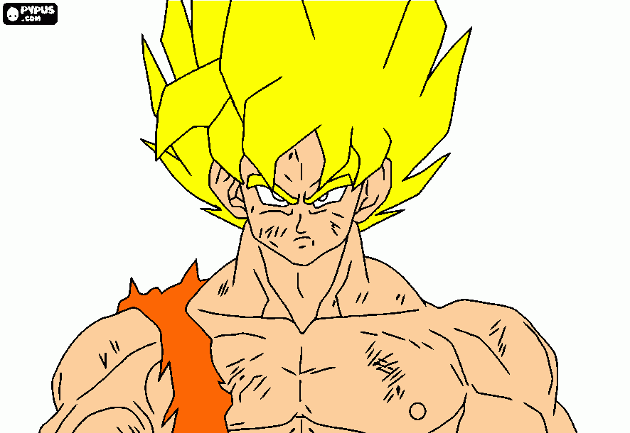 goku super saiyanyin para colorear