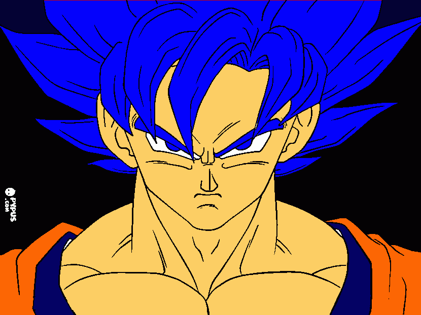 goku super saiyayin blue para colorear