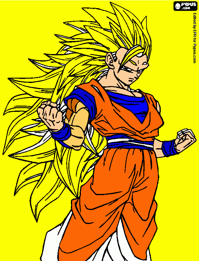goku super saya 3 para colorear