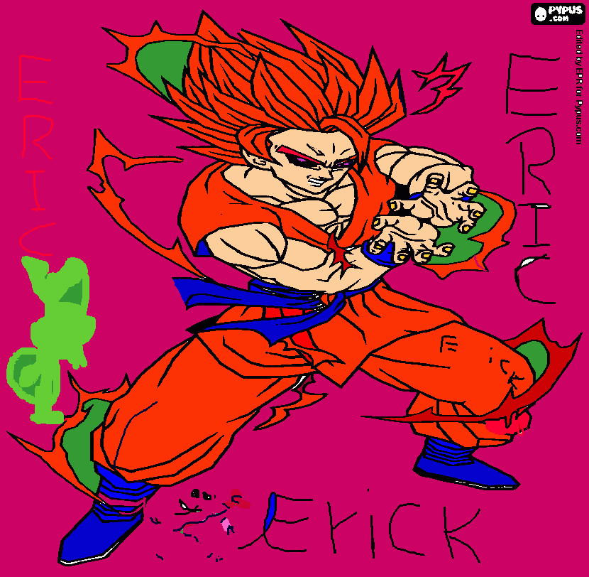 goku super sayajin 2 para colorear
