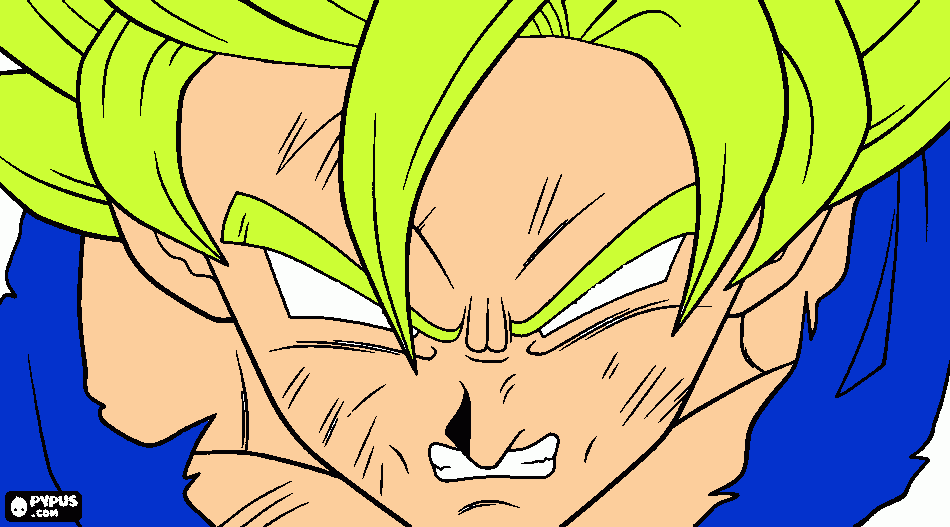 goku super sayajin legendario furioso para colorear