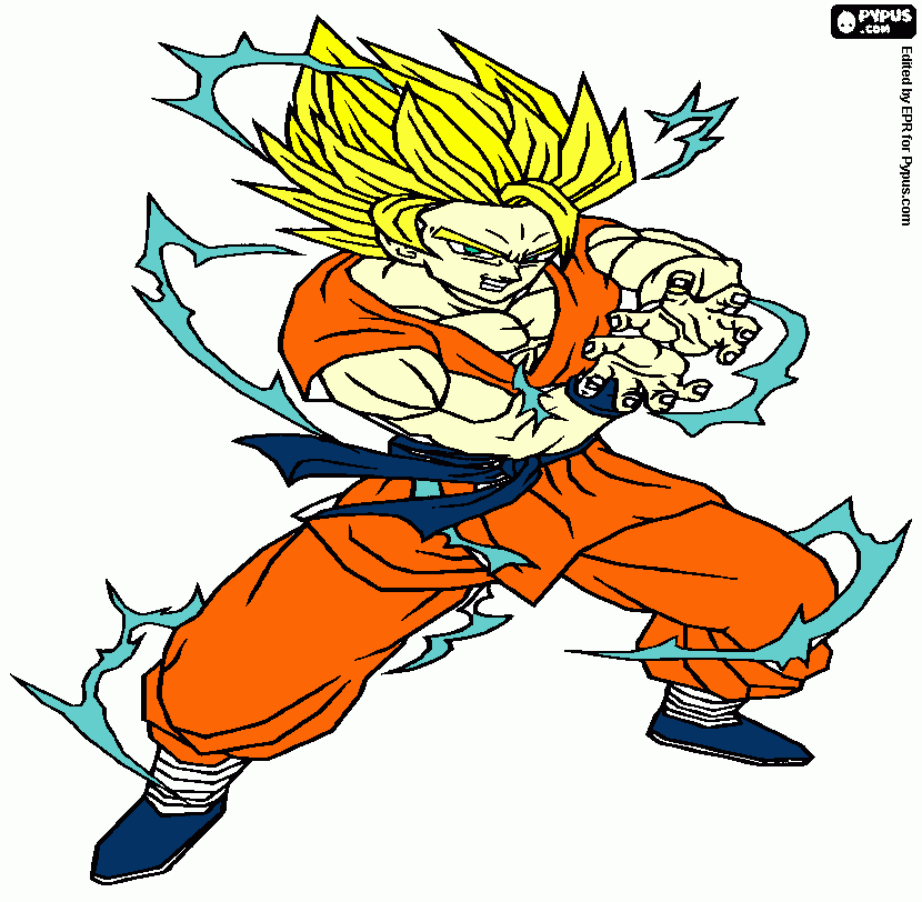 goku super sayan came game gaaaa para colorear