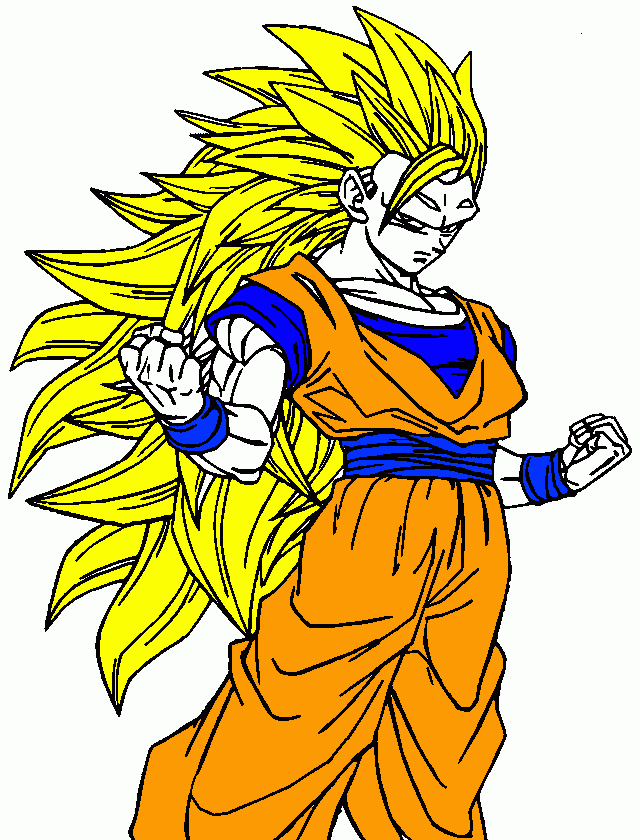 GOKU super sayayin fase 3 para colorear