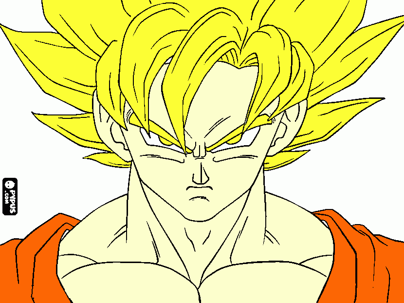 goku super sayayin1 para colorear