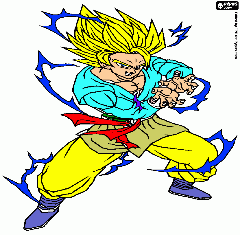 goku supersayayin 2 para colorear