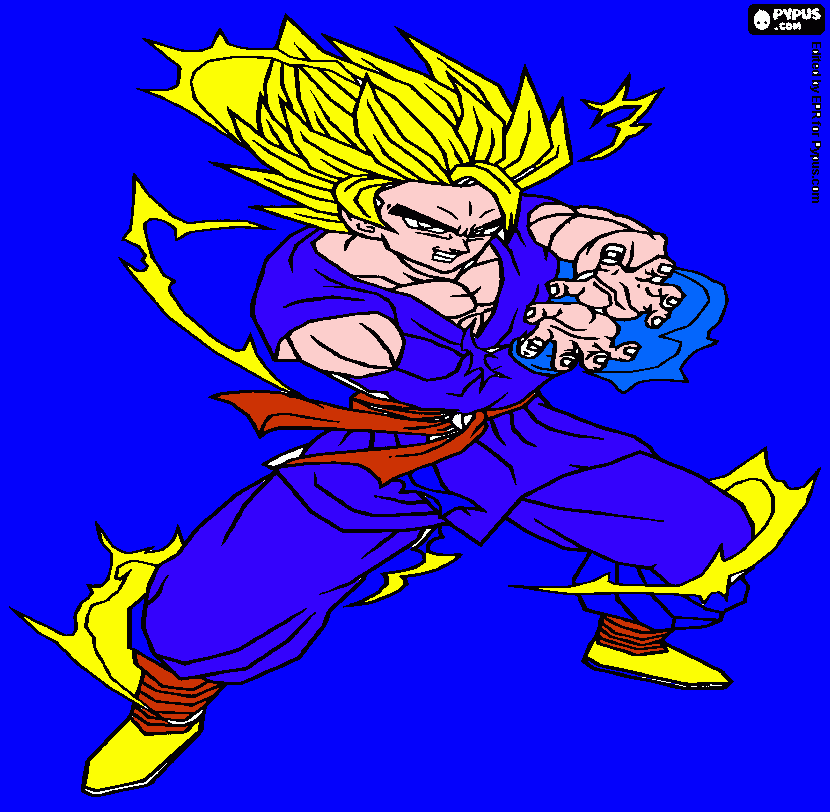 goku supersayayin kaaaaamekamejaaaaaa para colorear