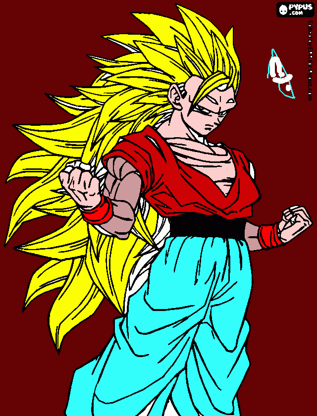 goku trasformado para colorear