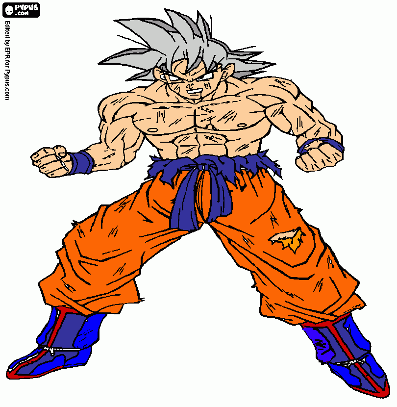 goku ULTRA INSTINTO para colorear