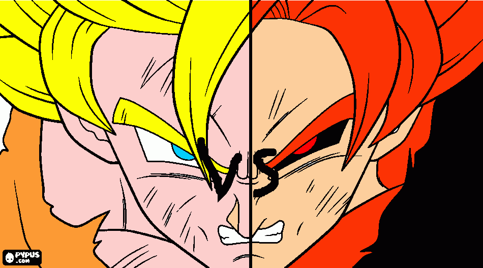 goku vs goku evil para colorear