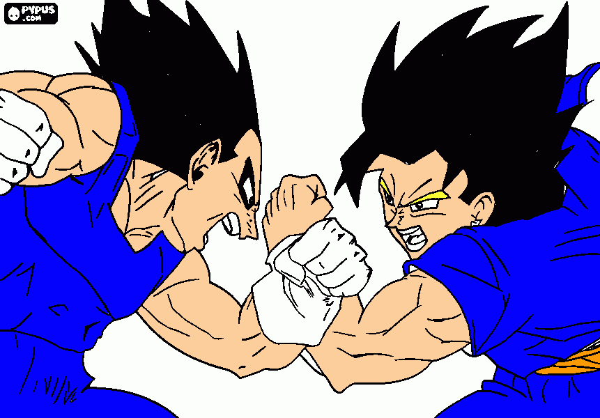 goku vs vegueta en legendario para colorear