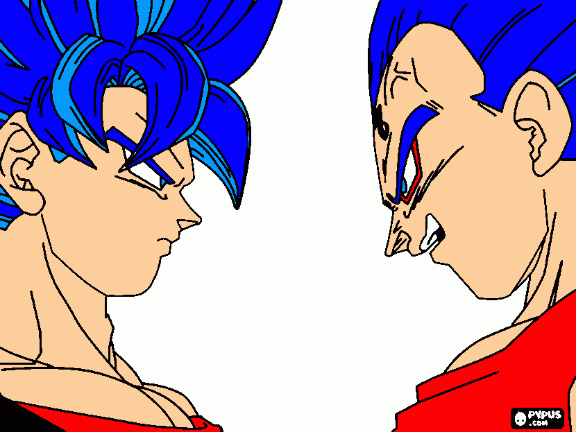 goku y vegeta af para colorear
