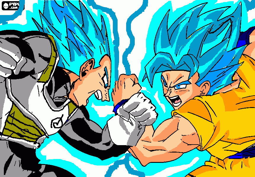 goku y vegeta para colorear