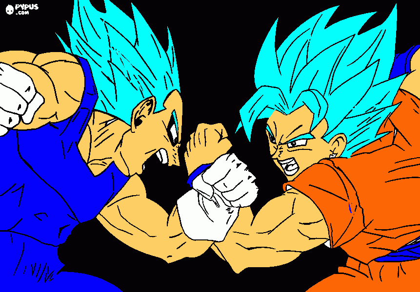 gokuvsvegetta para colorear