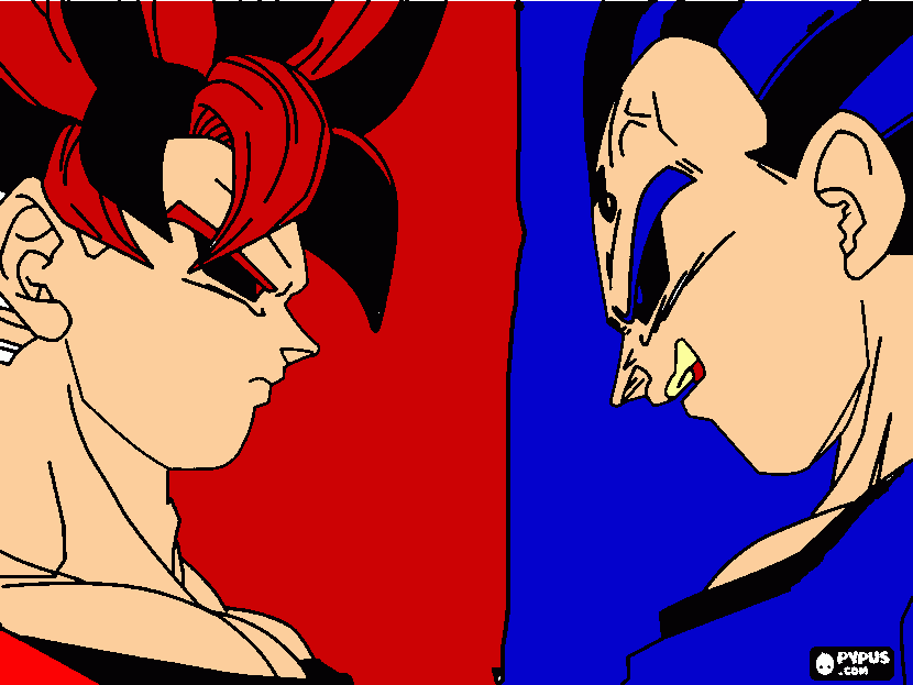 gokuvsvejeta para colorear