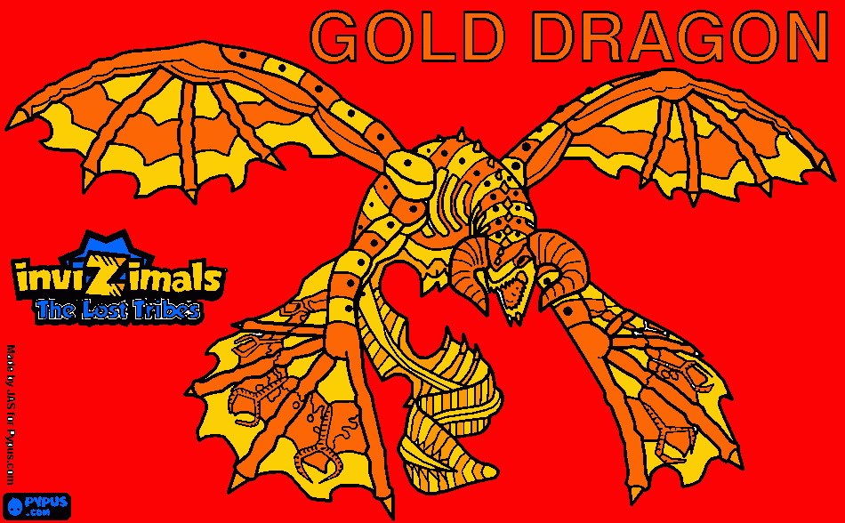 gold dragon para colorear