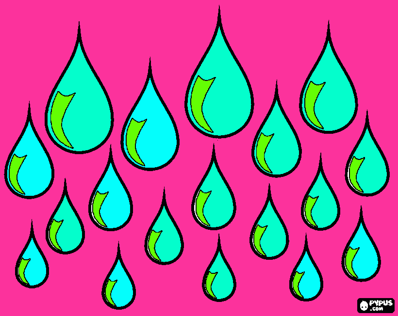 gootas de lluvia para colorear