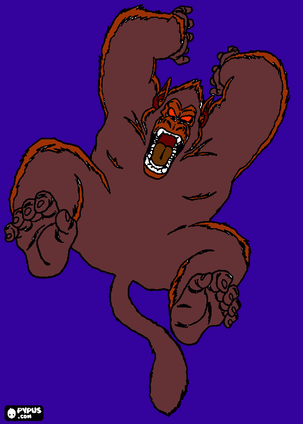 Gorila goku para colorear