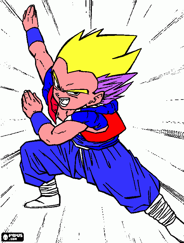 goten troks  en super sayayin para colorear