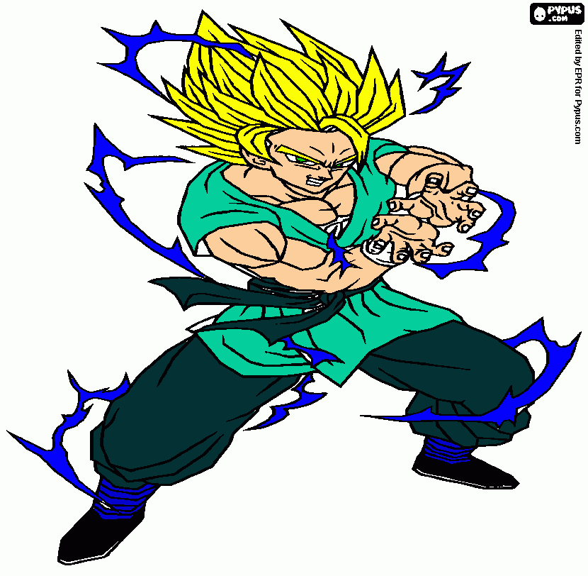 gou ssj 2 para colorear