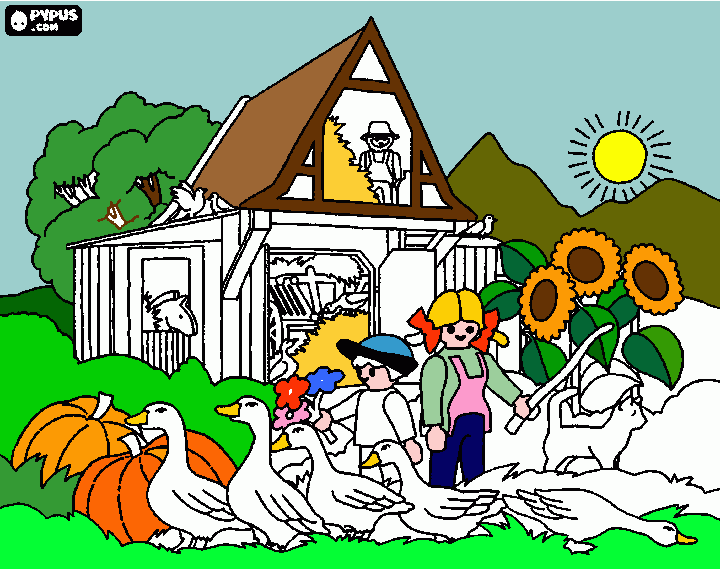 Granja Playmobil para colorear