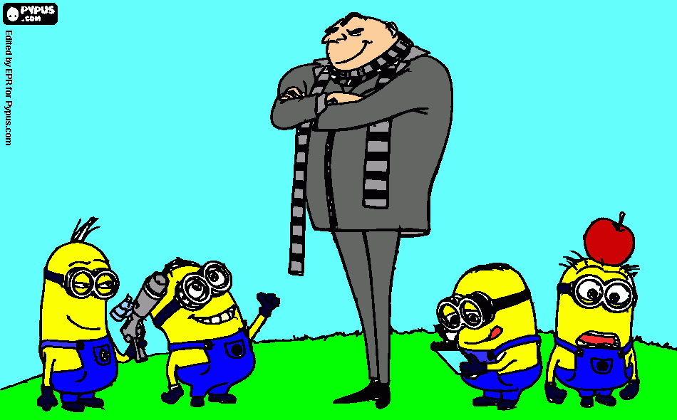 gru y minions para colorear