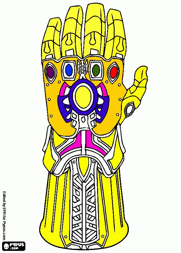 guante tanos para colorear