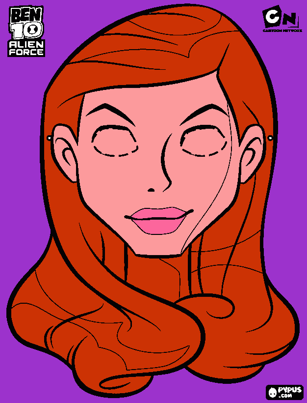guen denison prima de ben 10 para colorear