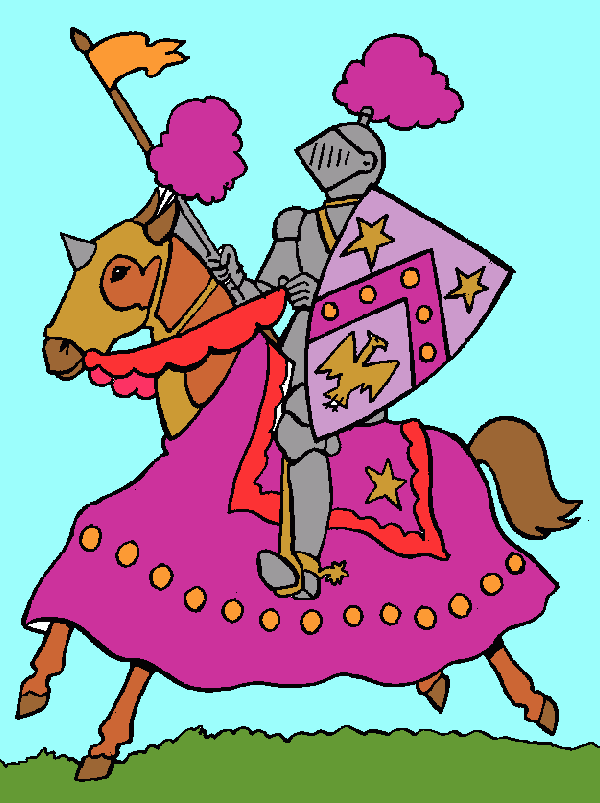 guerrero a caballo para colorear