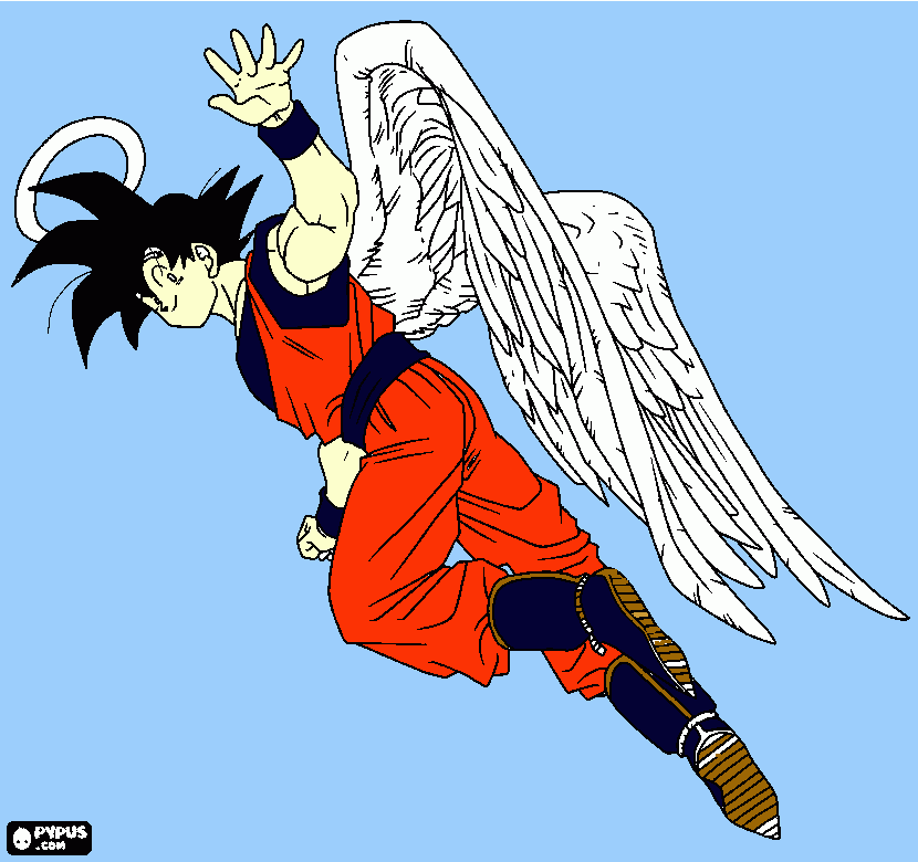 guku con alas para colorear