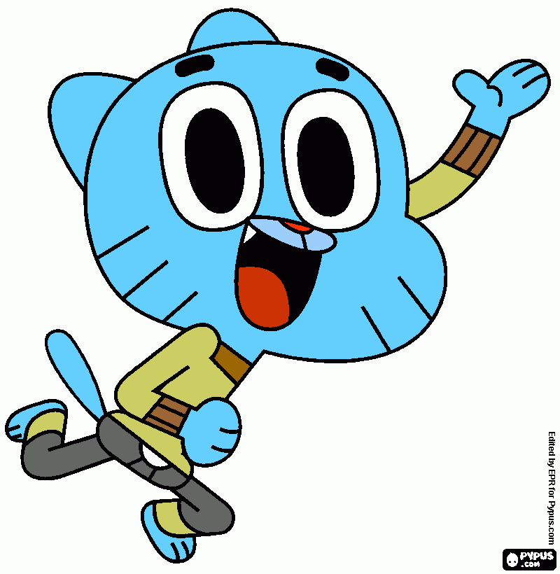 gumbal gato para colorear