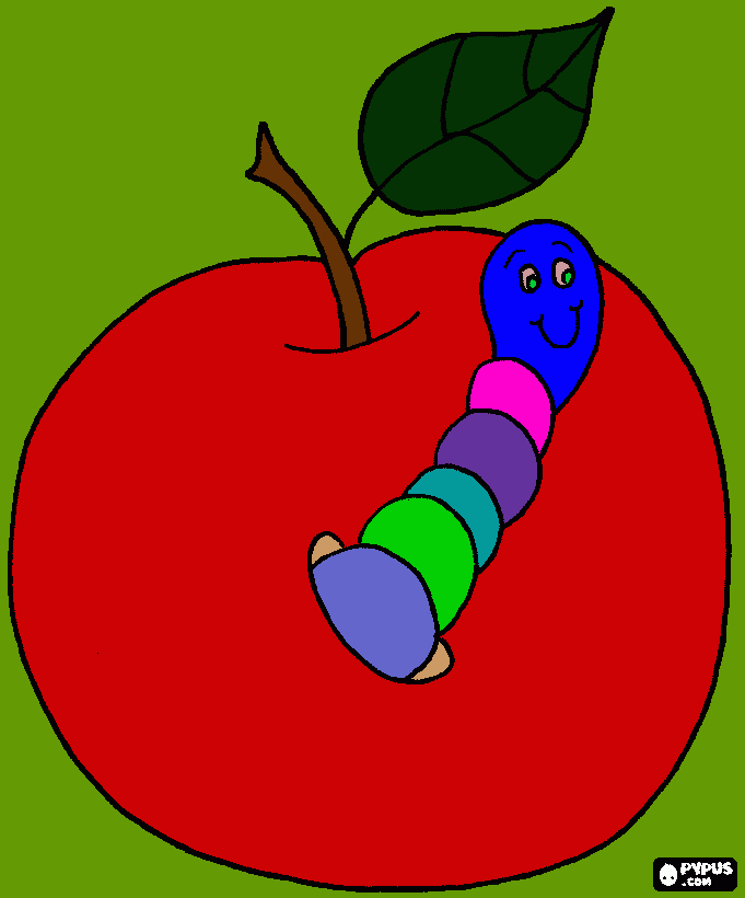 gusanito feliz para colorear