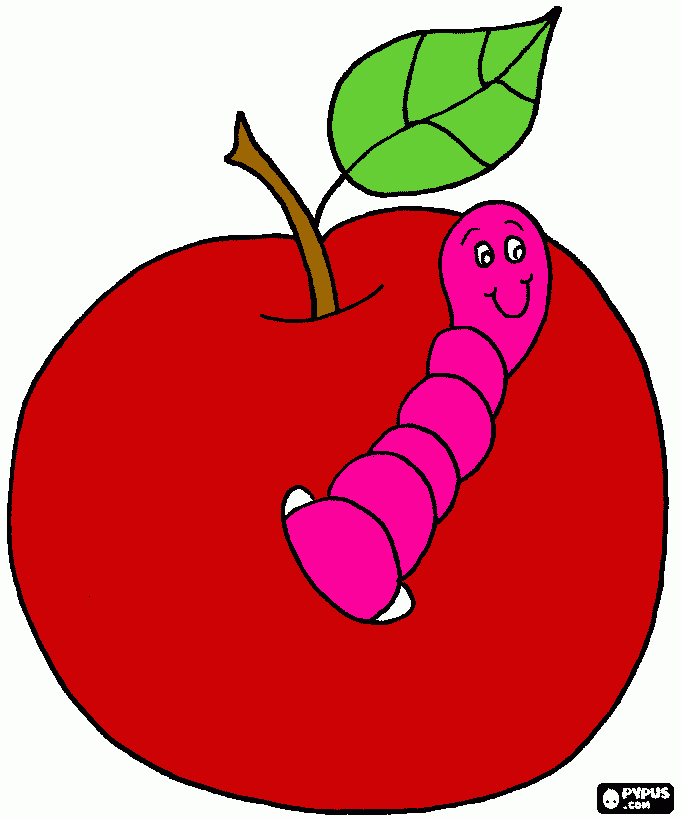 gusano rosa para colorear