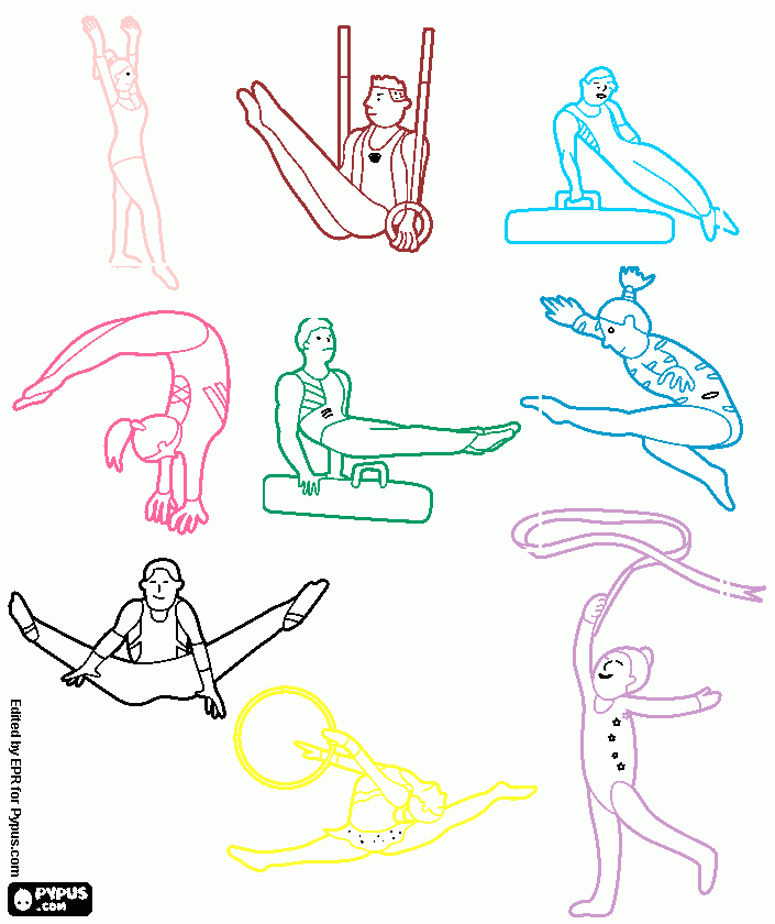 gym, dibujos de líneas para colorear