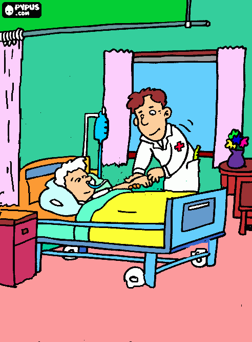 habitacion de hospital para colorear