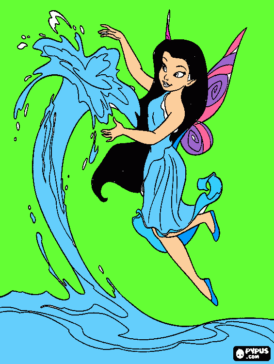 hada del agua para colorear