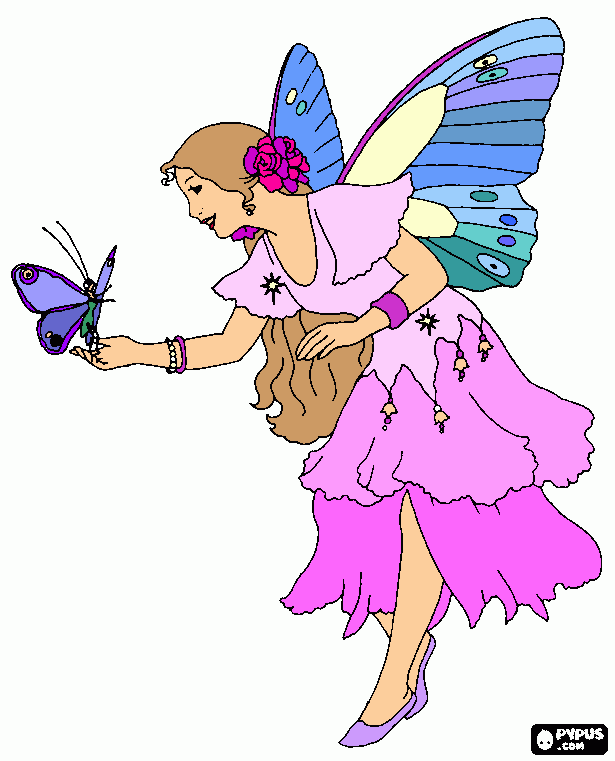 hada mariposa para colorear