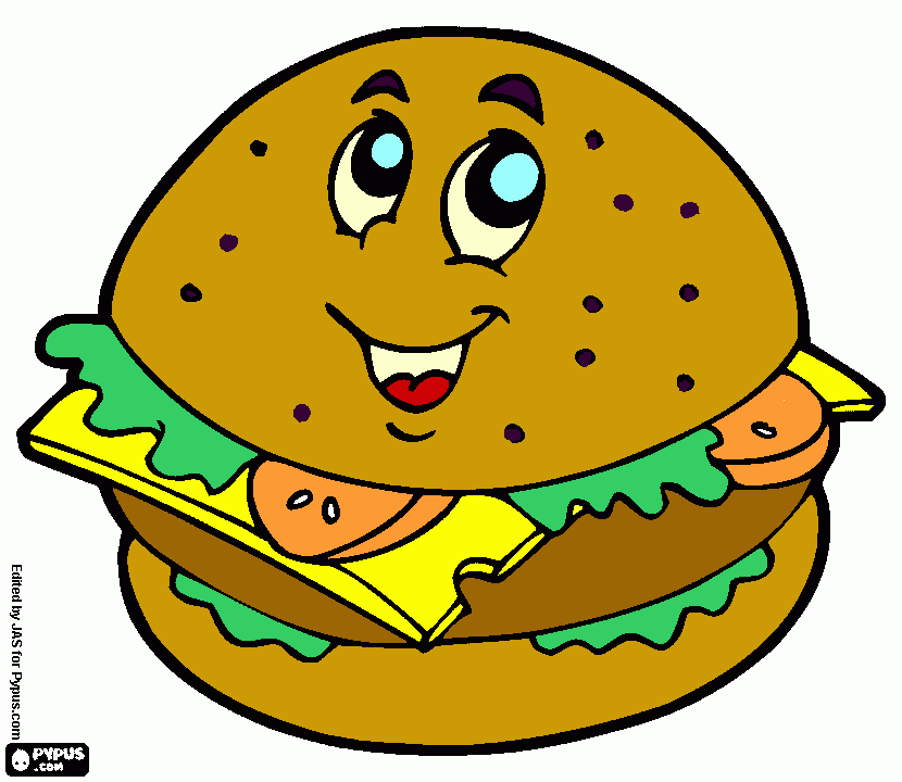hamburguer para colorear