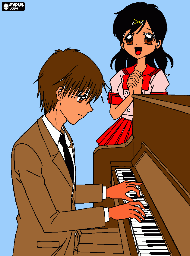 hanon y el señor mitsuki para colorear