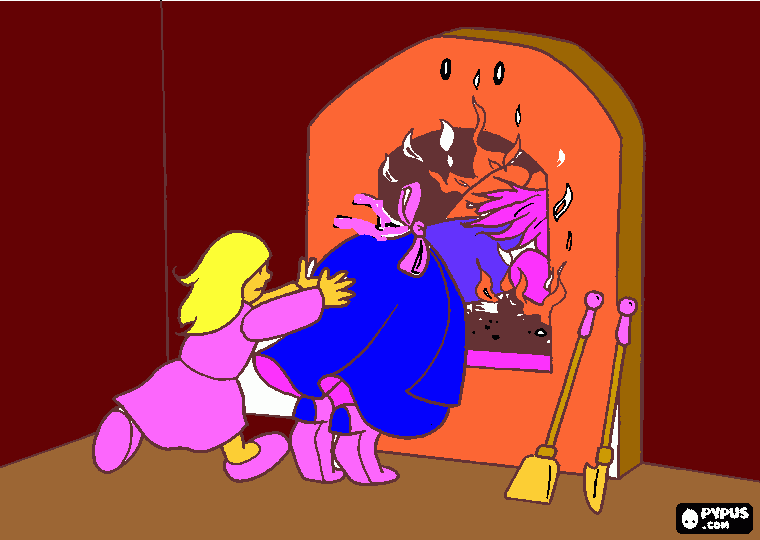 hansel y gretel horno para colorear
