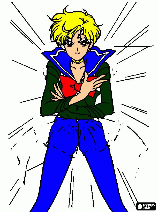 haruka con su nuevo uniforme para colorear