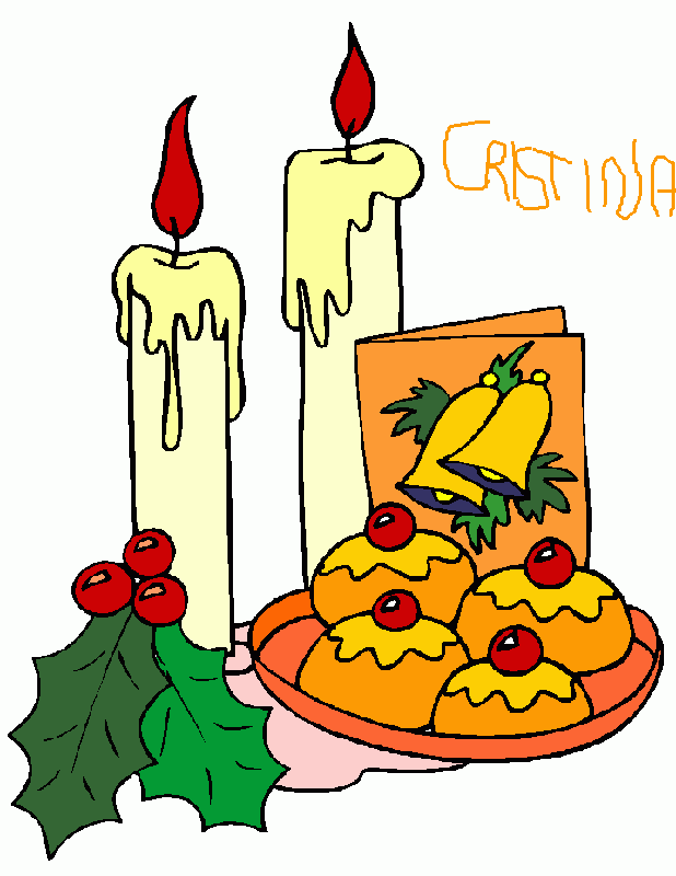 hay dos velas y una bandeja de dulces con unas hojas y una tarjeta de navidad para colorear