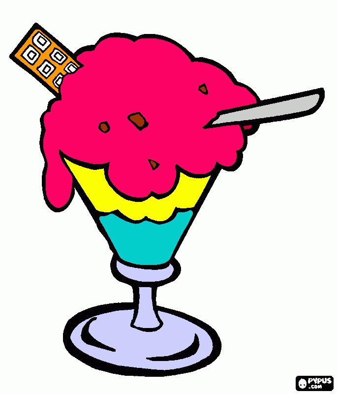 helado copa para colorear