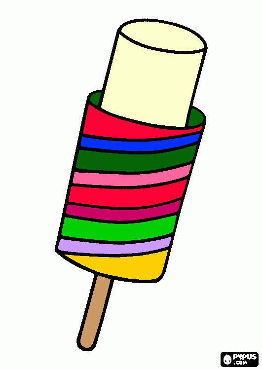 helado de colores para colorear