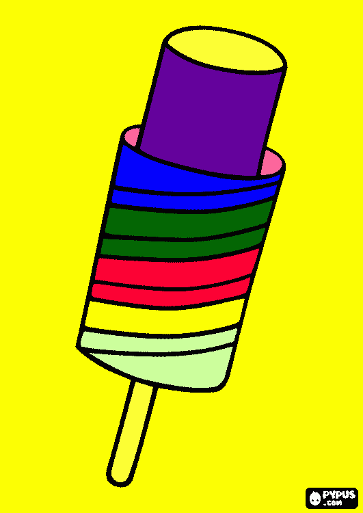 helado de palo para colorear