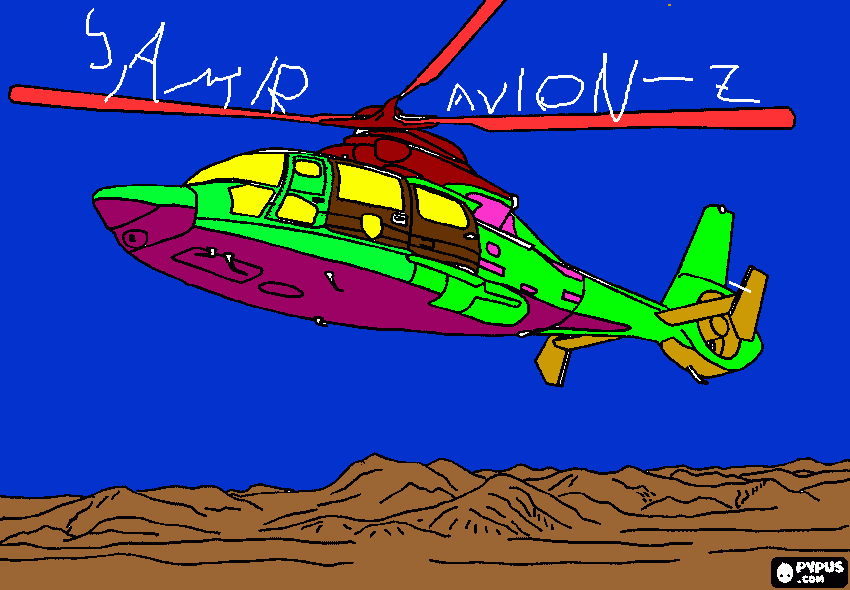 helicoptero z de samir alexander para colorear